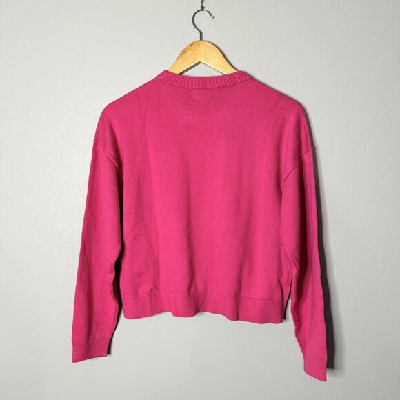 J.Crew Drop-shoulder pullover sweater Sweet Fuchsia Small‎ - Picture 4 of 4